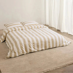 Organic Cotton Duvet- Biscotti Stripes