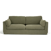 Carson Slipcover 3 Seater Sofa - Khaki