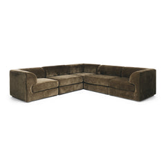 Harmony 5 Seater Modular Corner Sofa - Olive