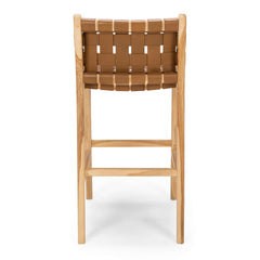 Indo High-back Bar Stool - Saddle Brown