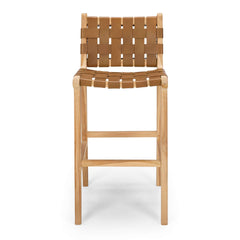 Indo High-back Bar Stool - Saddle Brown