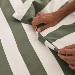 Organic Cotton Duvet - Matcha Stripes