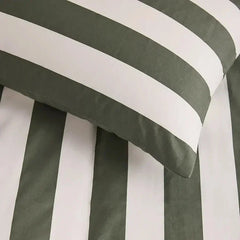 Organic Cotton Pillowcase Pair - Matcha Stripes