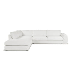 Juno Corner Open-End Sofa - Speckled White LHF