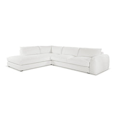 Juno Corner Open-End Sofa - Speckled White LHF