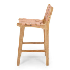 Indo High-back Bar Stool - Plush Pink