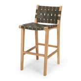 Indo High-back Bar Stool - Olive Green
