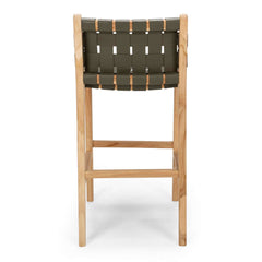 Indo High-back Bar Stool - Olive Green