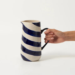 Cabana Stripe Jug Blue