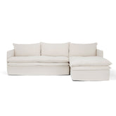 Hamilton 3 Seater Chaise Slipcover Sofa - Oatmeal (RHF)
