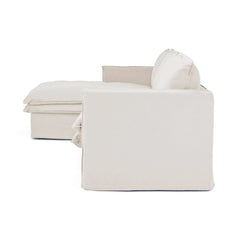 Hamilton 3 Seater Chaise Slipcover Sofa - Oatmeal (LHF)