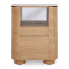Akita Natural Oak Bar Cabinet  (Turkish Rose Top)