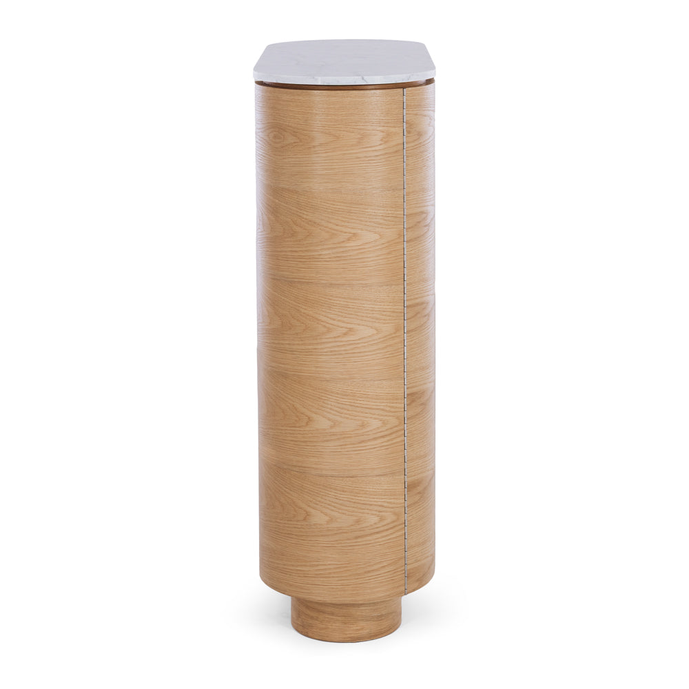 Akita Natural Oak Bar Cabinet (Marble Top)