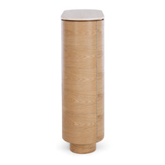 Akita Natural Oak Bar Cabinet (Travertine Top)