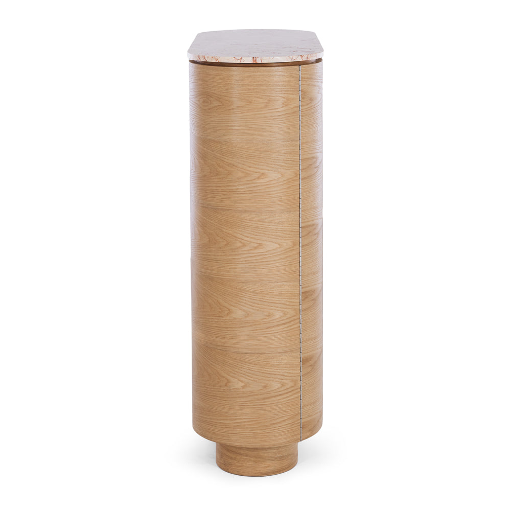 Akita Natural Oak Bar Cabinet  (Turkish Rose Top)