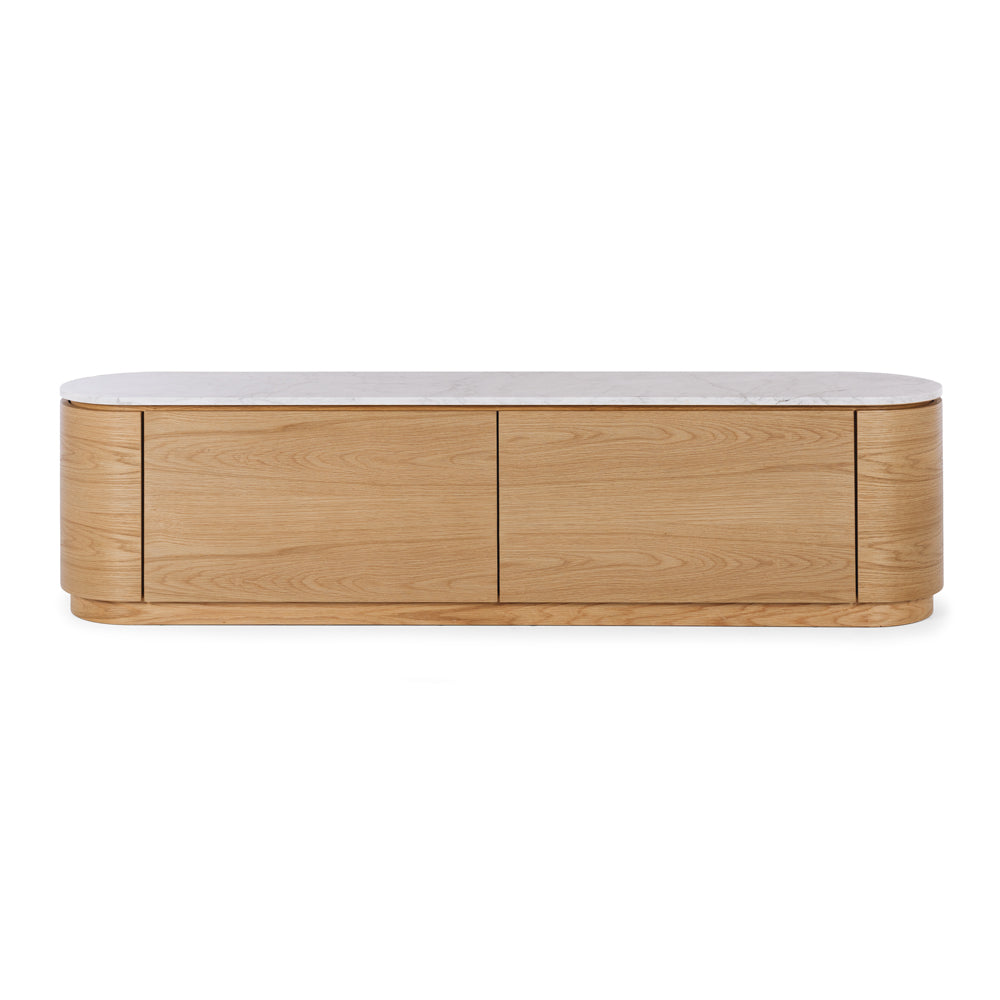 Akita Natural Oak Entertainment Unit (Marble Top)