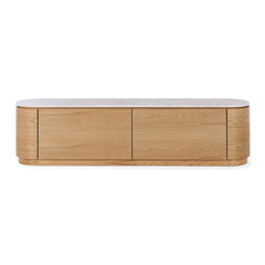 Akita Natural Oak Entertainment Unit (Marble Top)