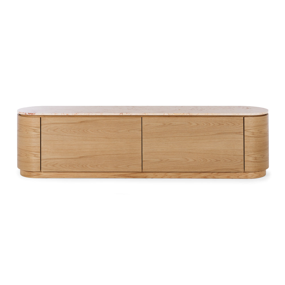 Akita Natural Oak Entertainment Unit (Turkish Rose Top)