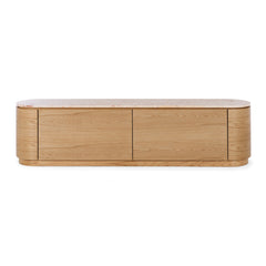 Akita Natural Oak Entertainment Unit (Turkish Rose Top)