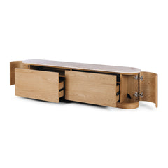 Akita Natural Oak Entertainment Unit (Turkish Rose Top)