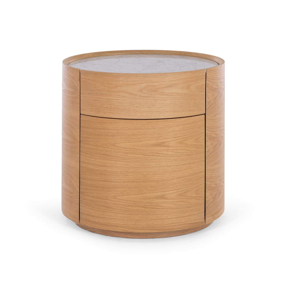 Muse Natural Oak Bedside Marble Top