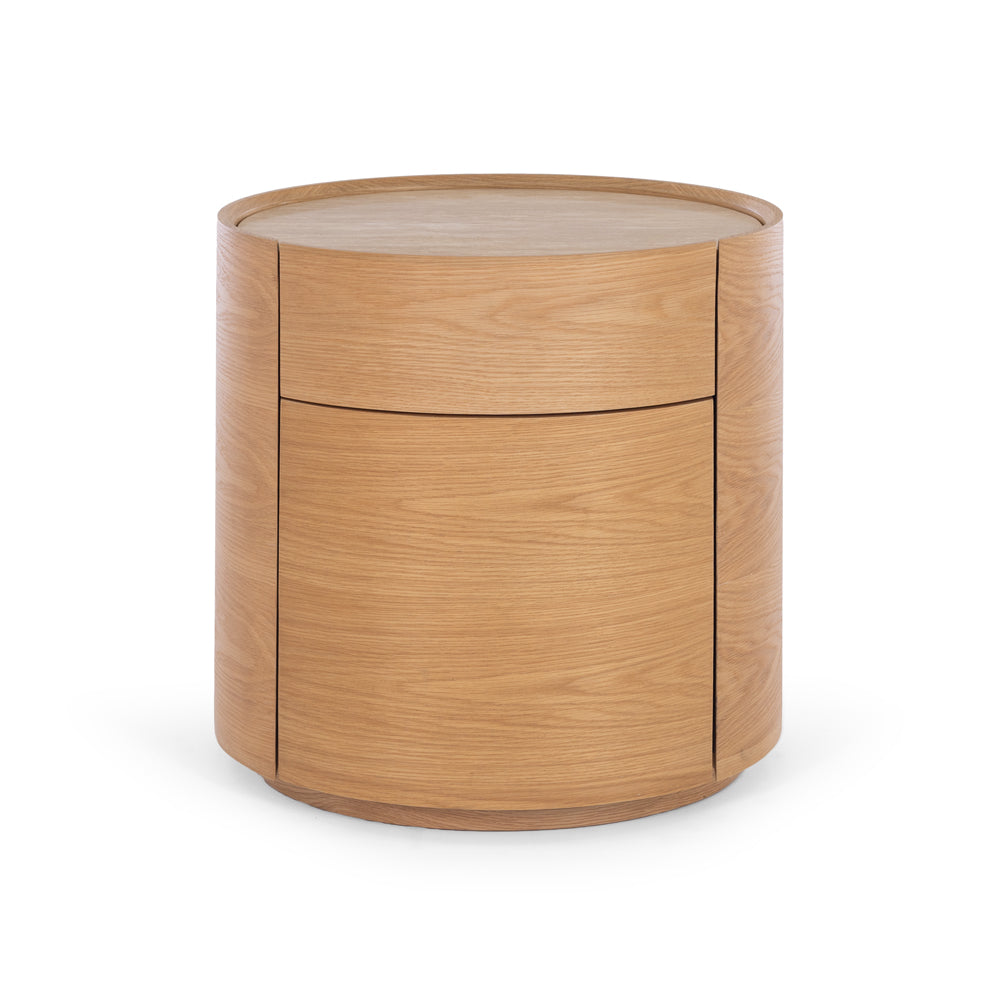 Muse Natural Oak Bedside Travertine Top