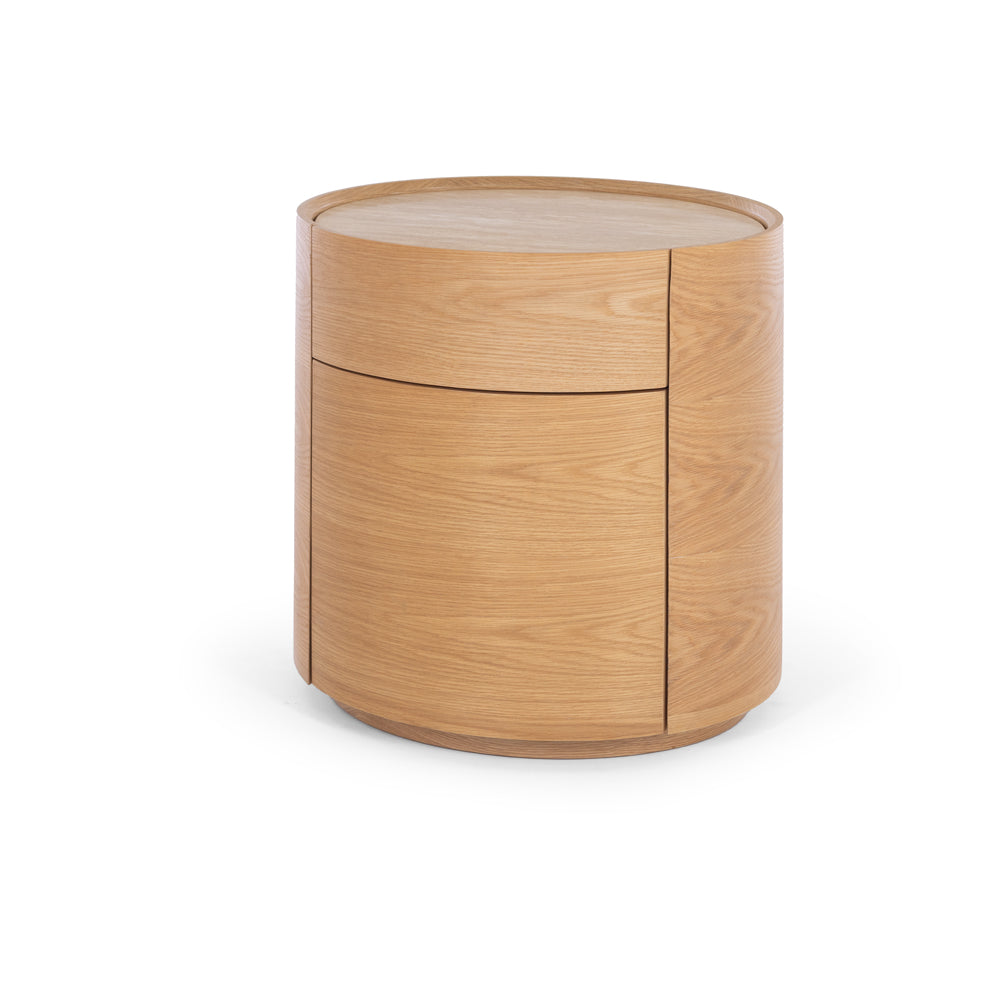 Muse Natural Oak Bedside Travertine Top