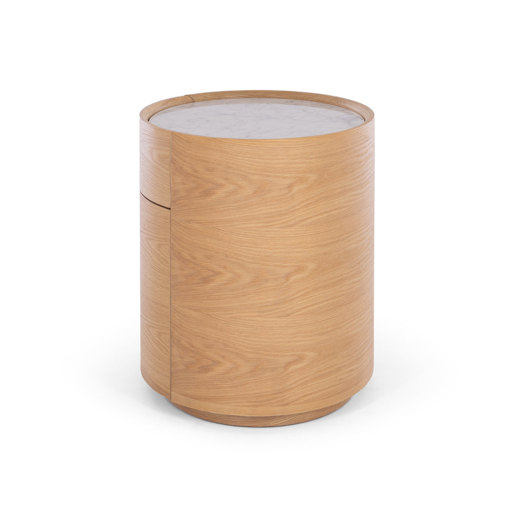 Muse Natural Oak Bedside Marble Top