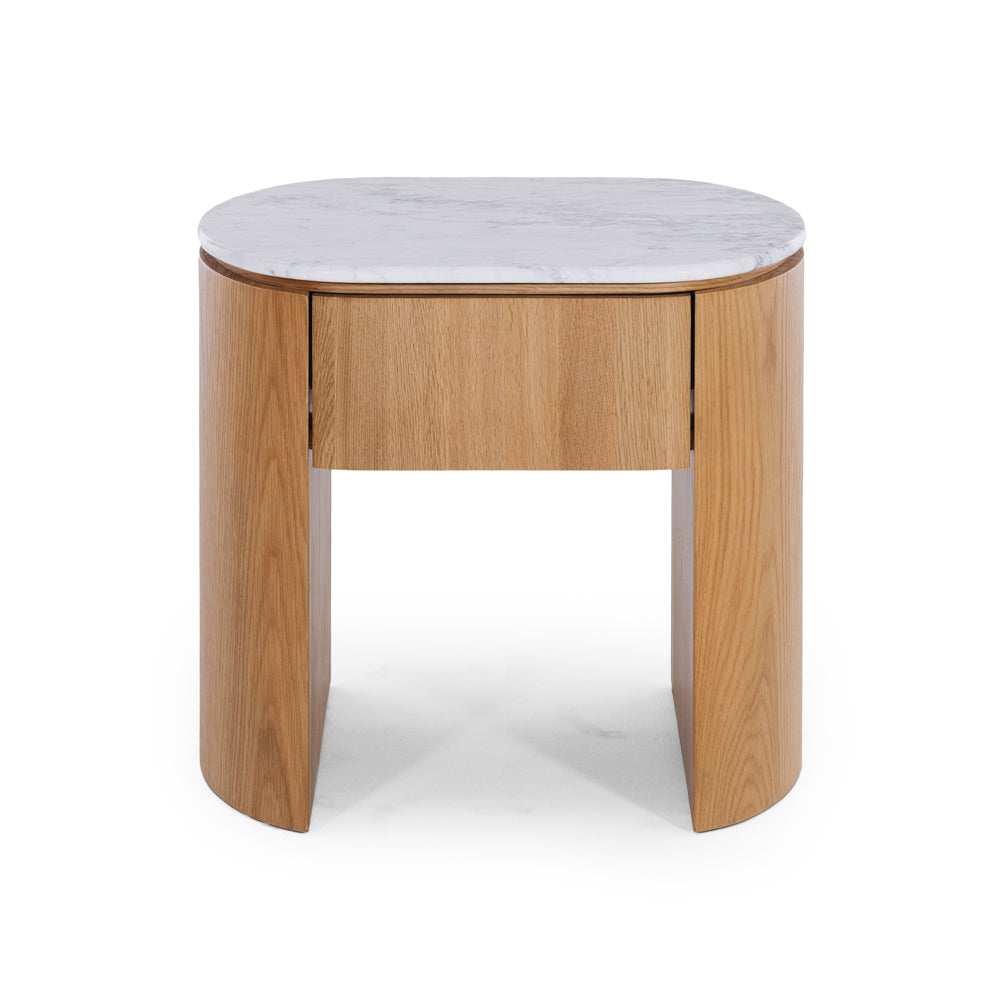 Clover 1 Drawer Bedside - Marble Top
