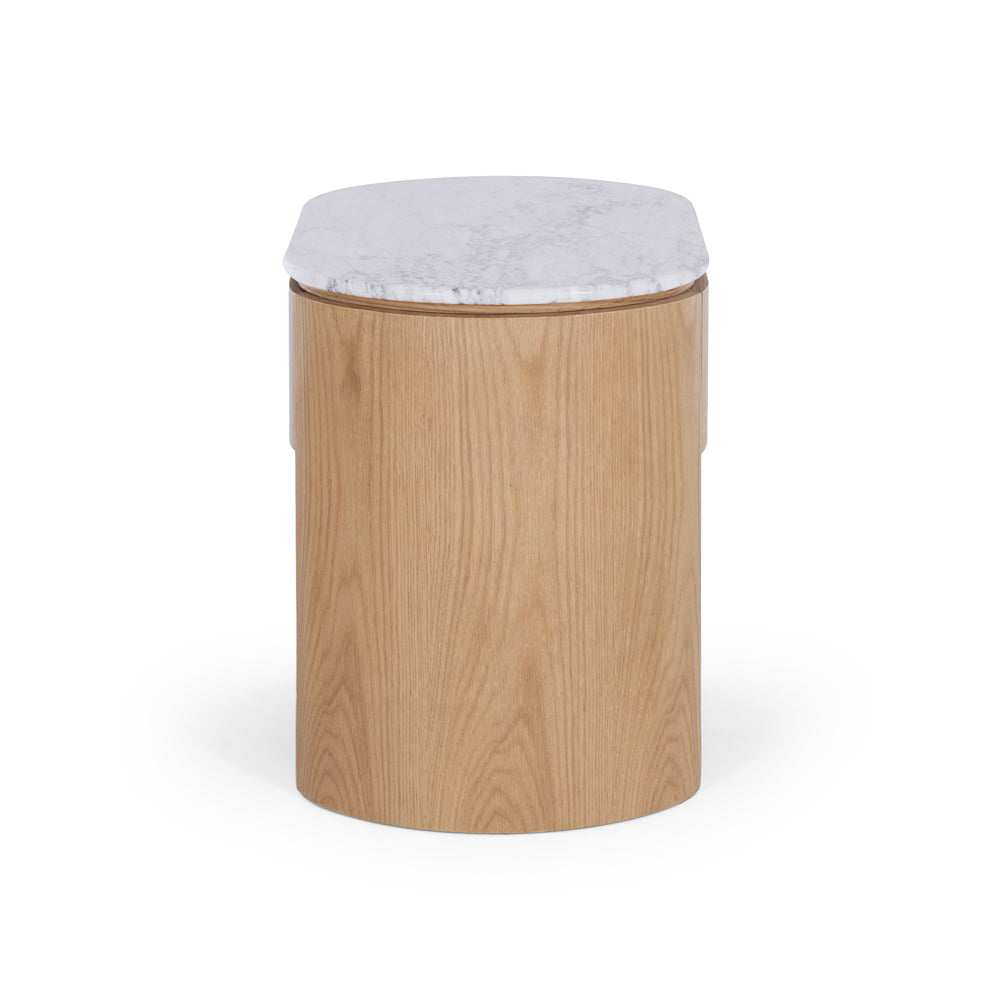 Clover 1 Drawer Bedside - Marble Top