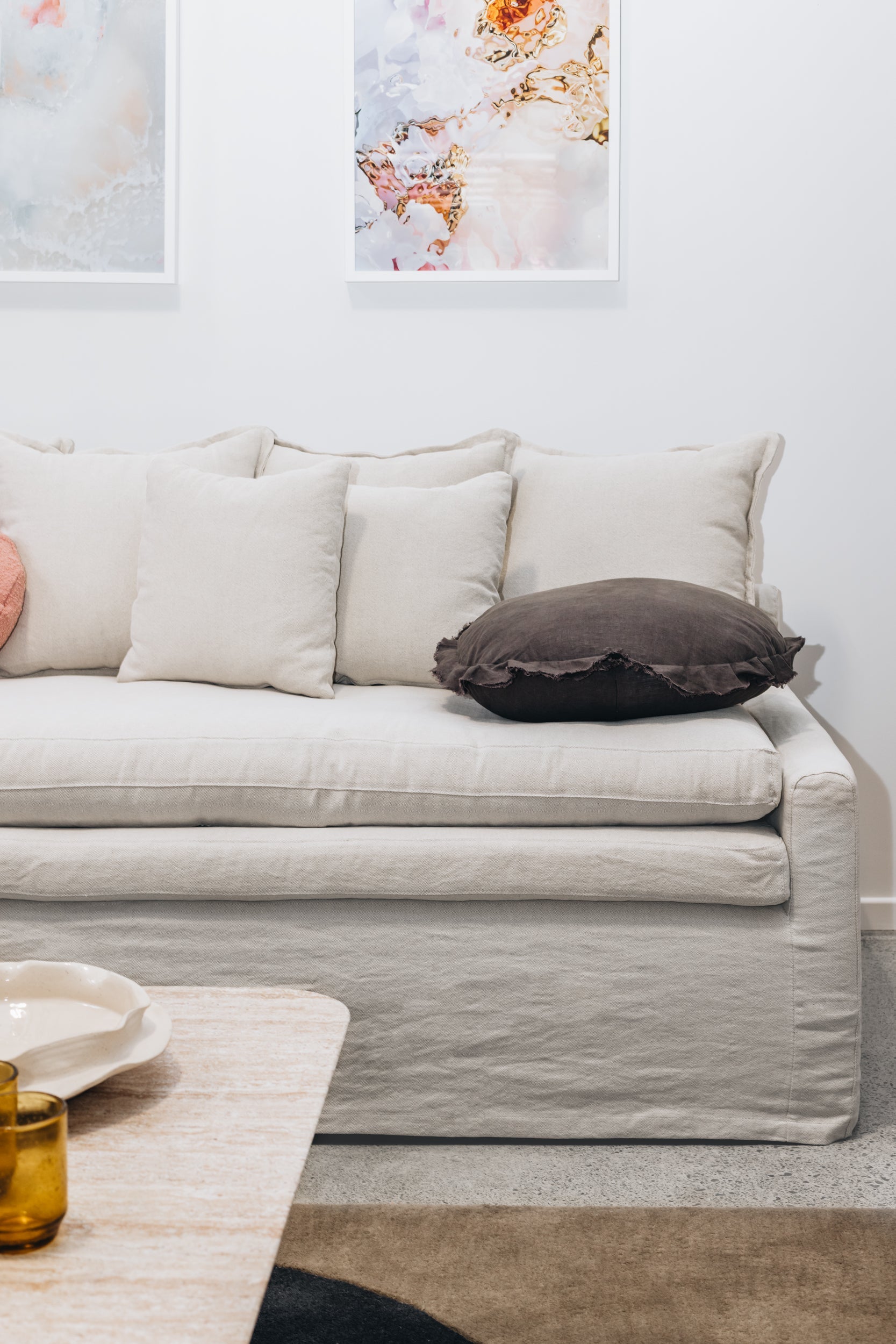 Cloud/Daybed Slipcover 3 Seater Sofa (Oatmeal)