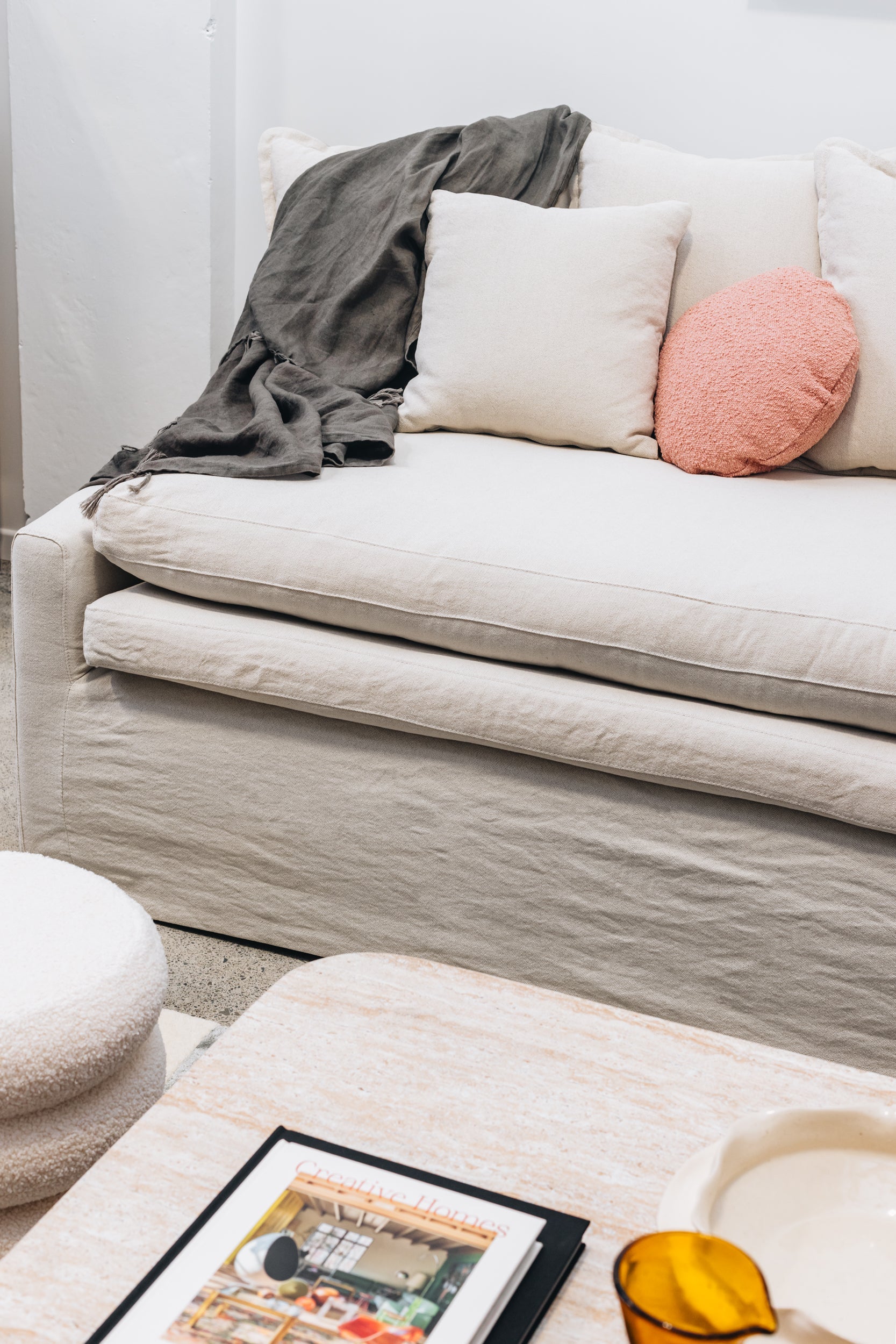 Cloud/Daybed Slipcover 3 Seater Sofa (White)