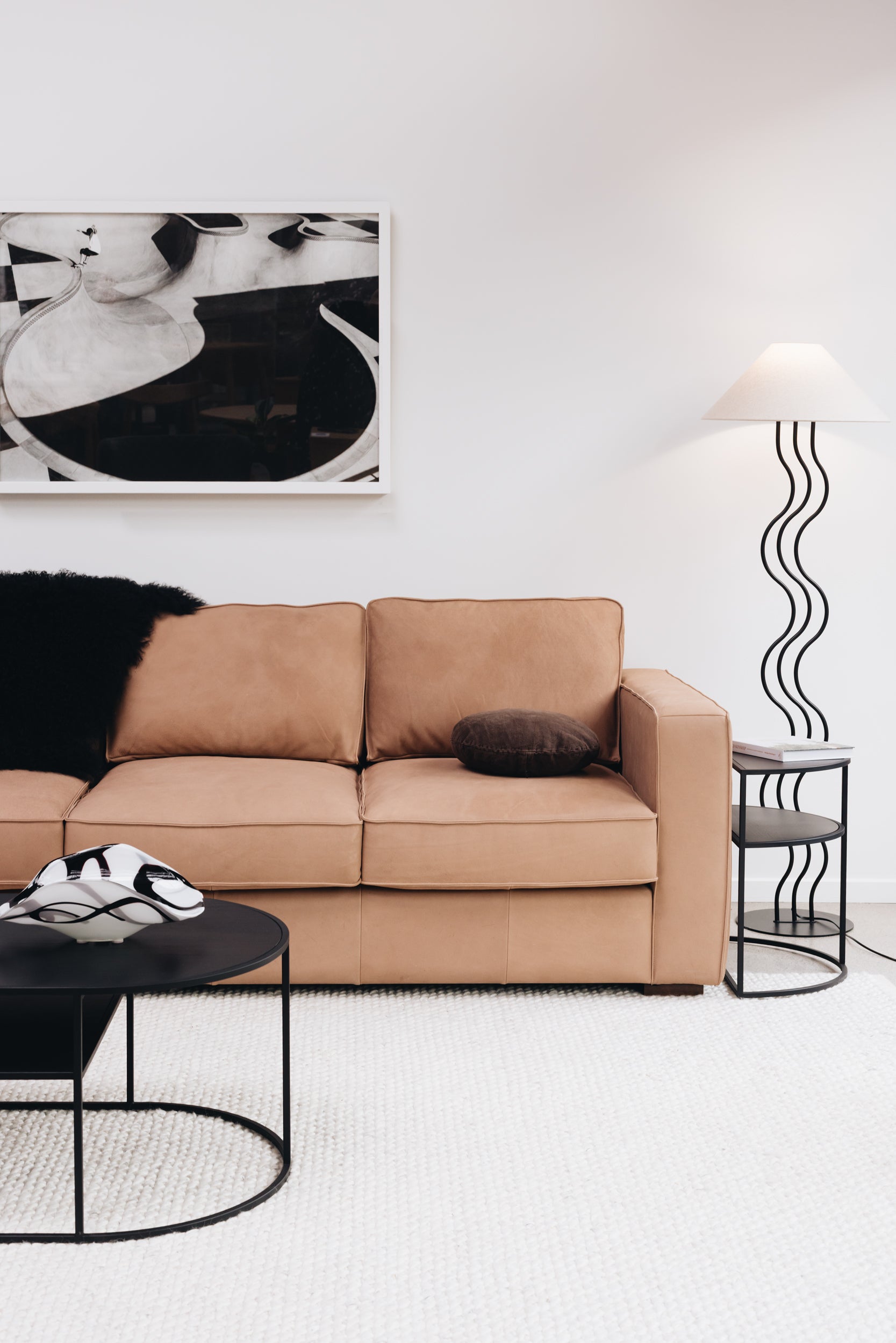 Maury 3 Seater Leather Sofa - Tobacco Brown