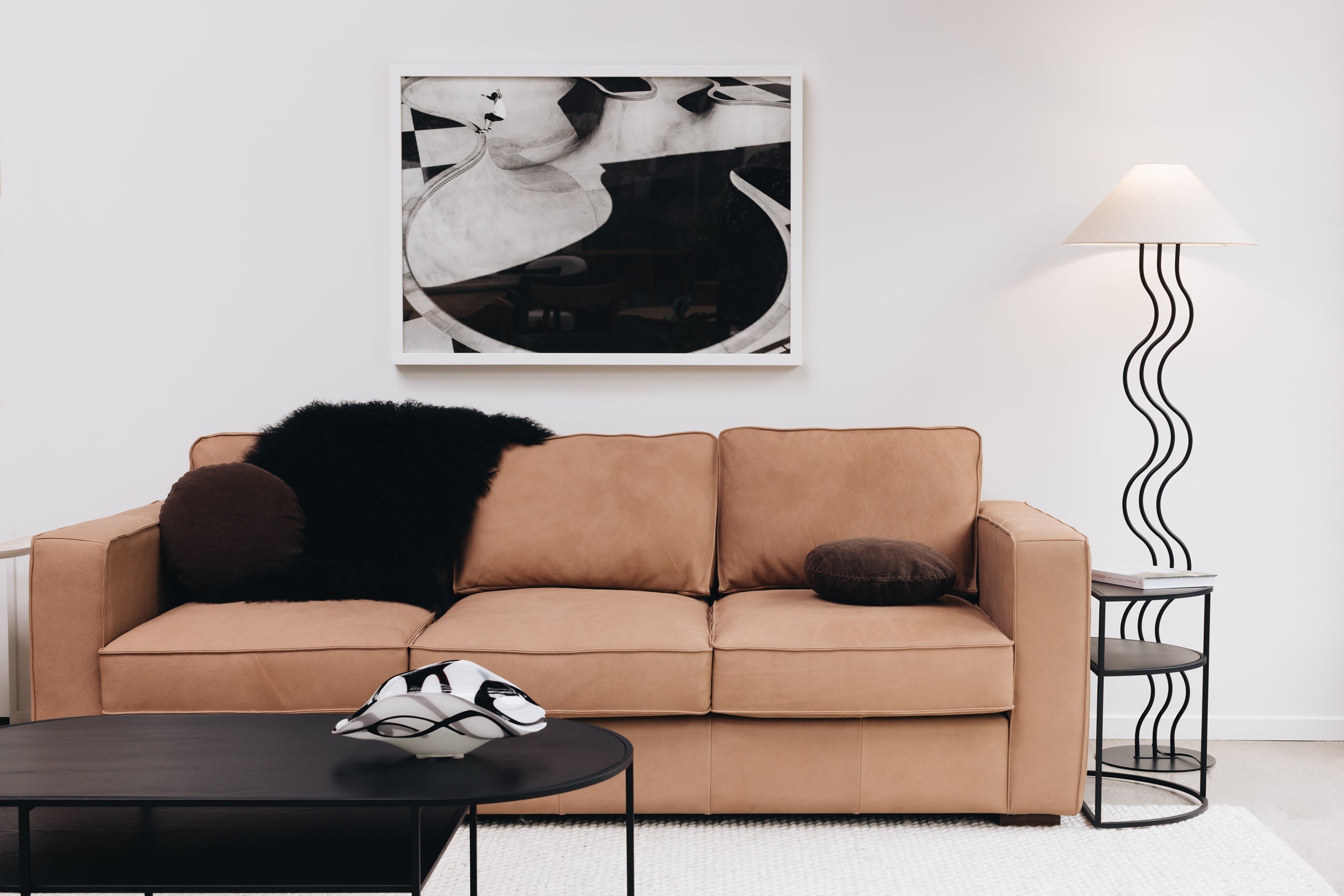 Maury 3 Seater Leather Sofa - Tobacco Brown