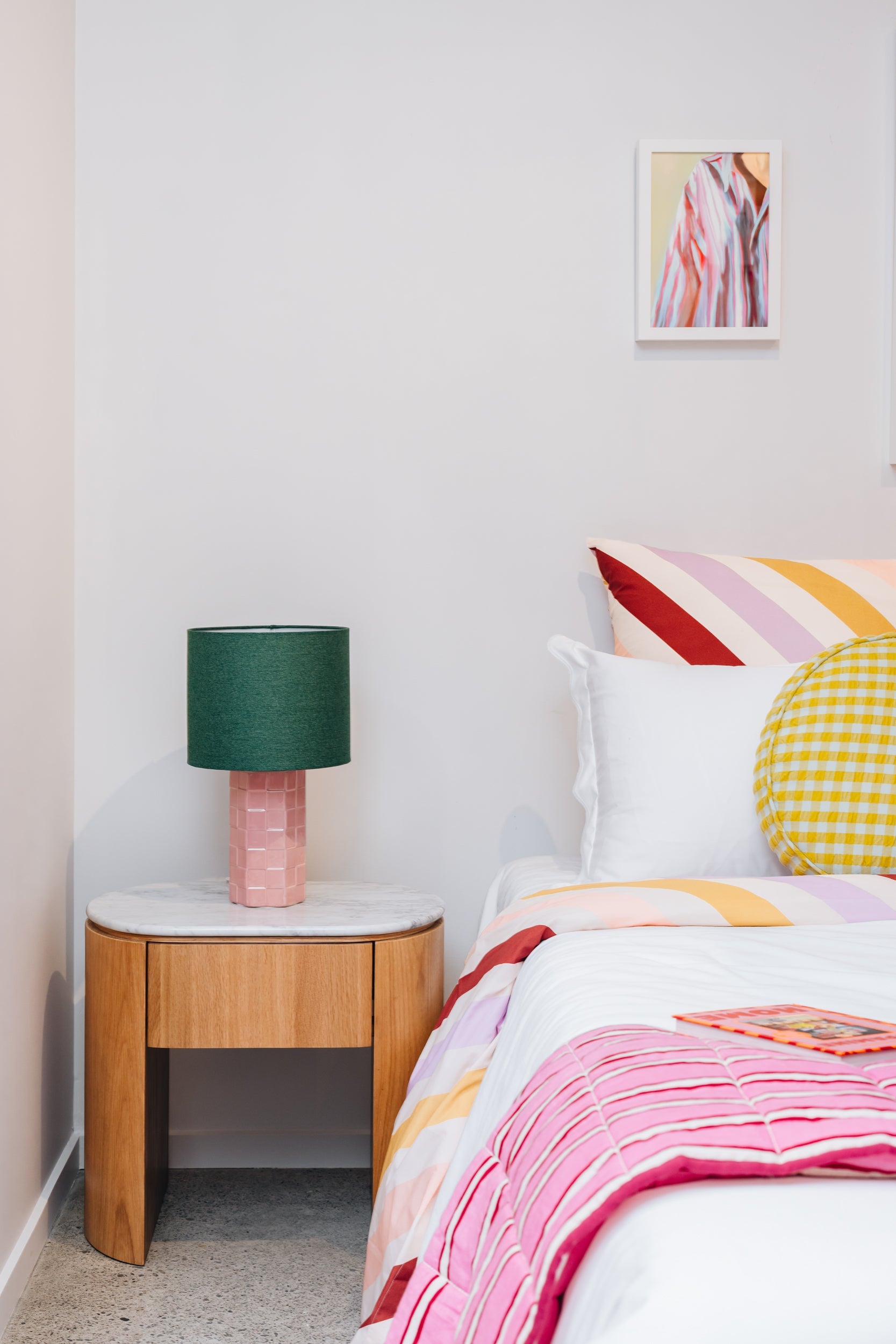 Clover 1 Drawer Bedside - Marble Top