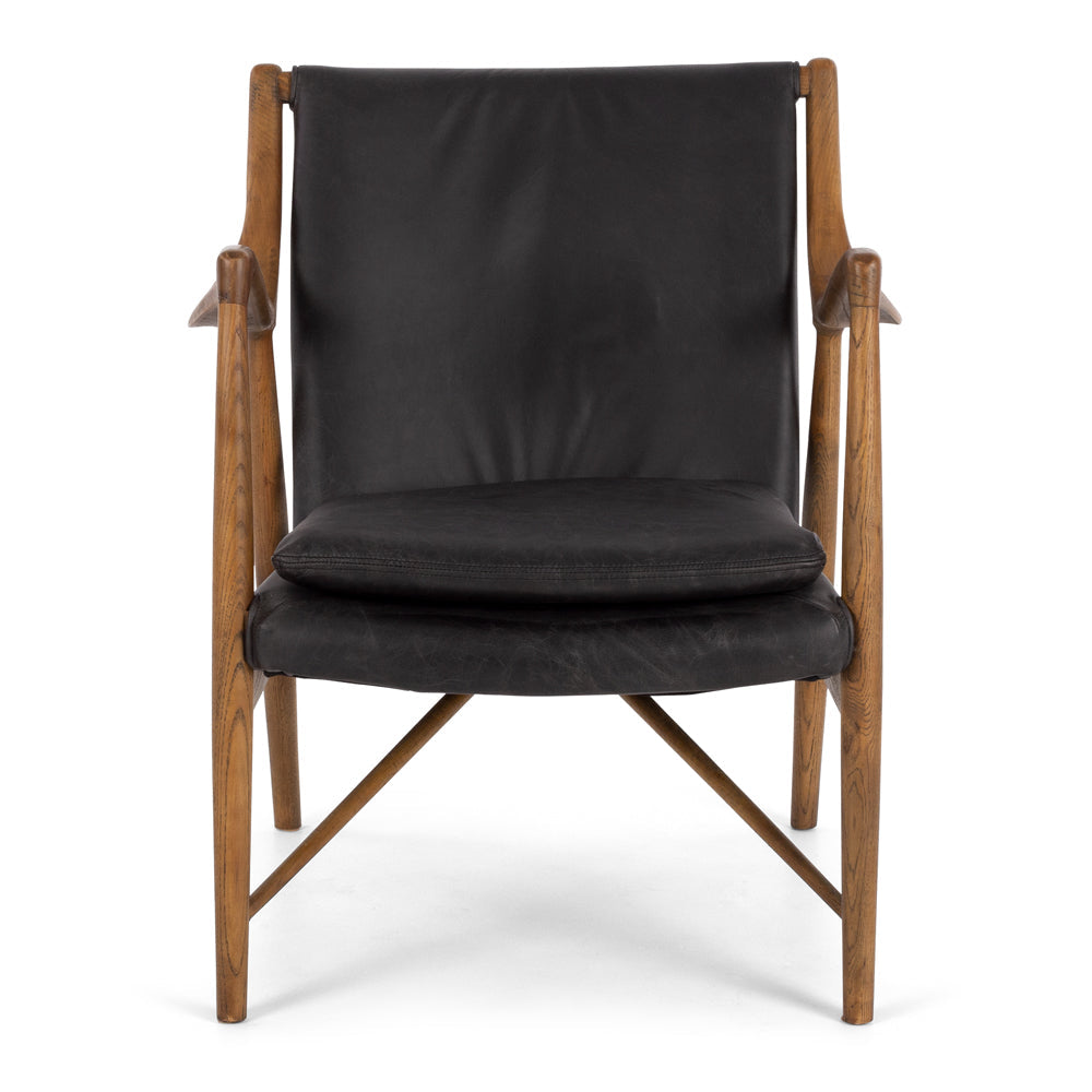 Finn Armchair - Black Waxed Leather