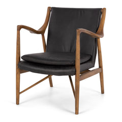 Finn Armchair - Black Waxed Leather