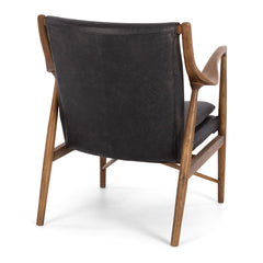Finn Armchair - Black Waxed Leather