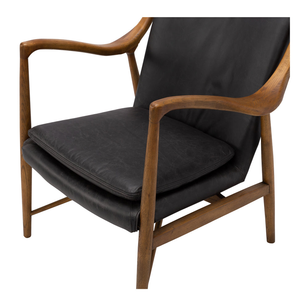 Finn Armchair - Black Waxed Leather