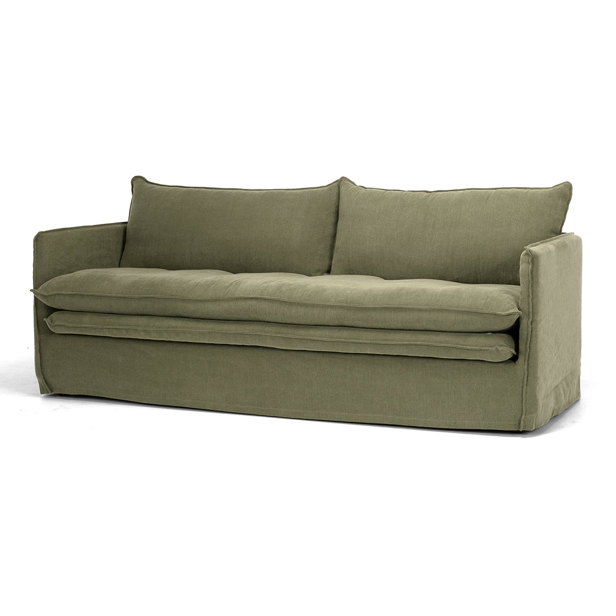 Hamilton Slipcover 3 Seater Sofa - Khaki