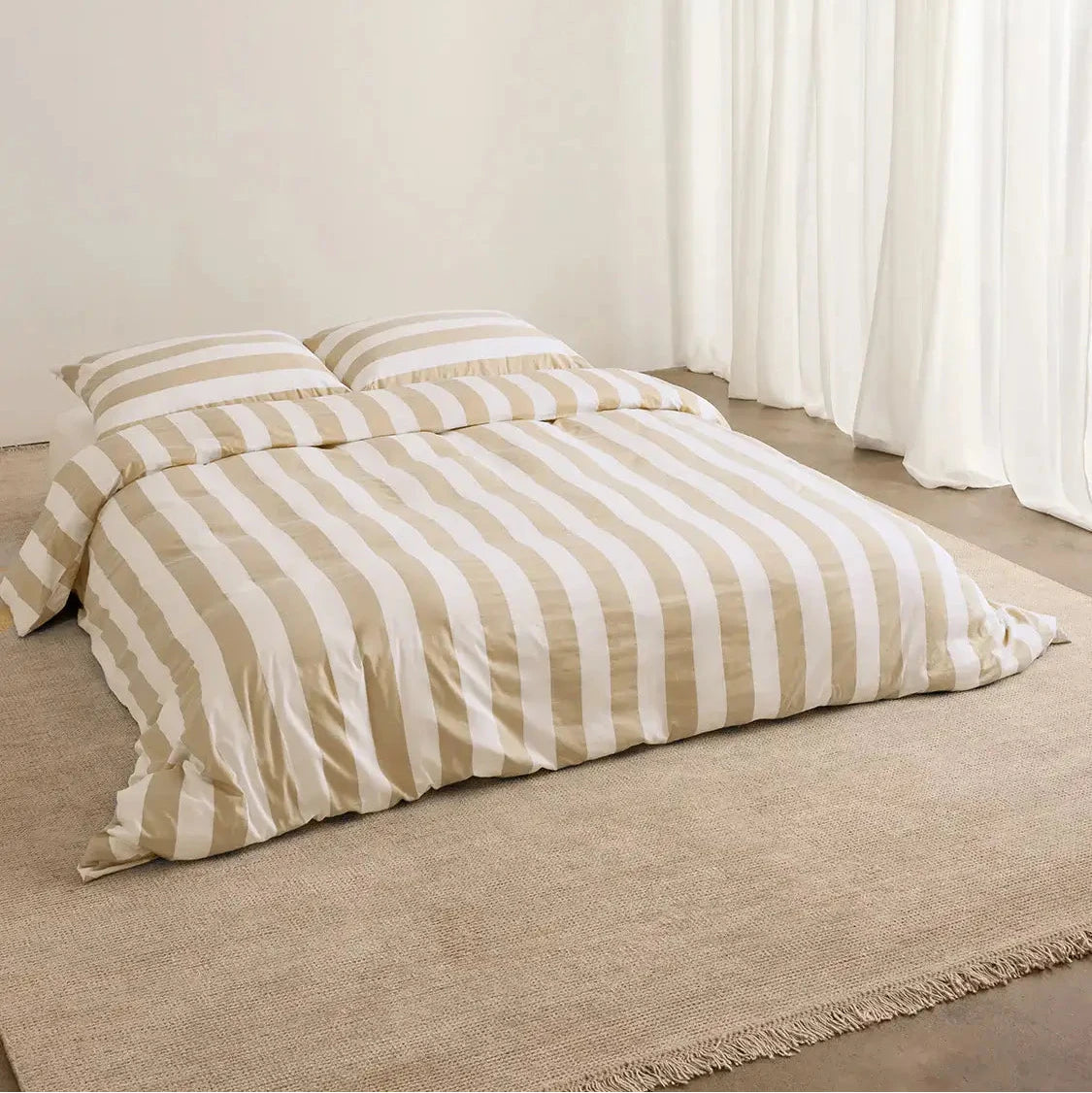 Organic Cotton Duvet- Biscotti Stripes