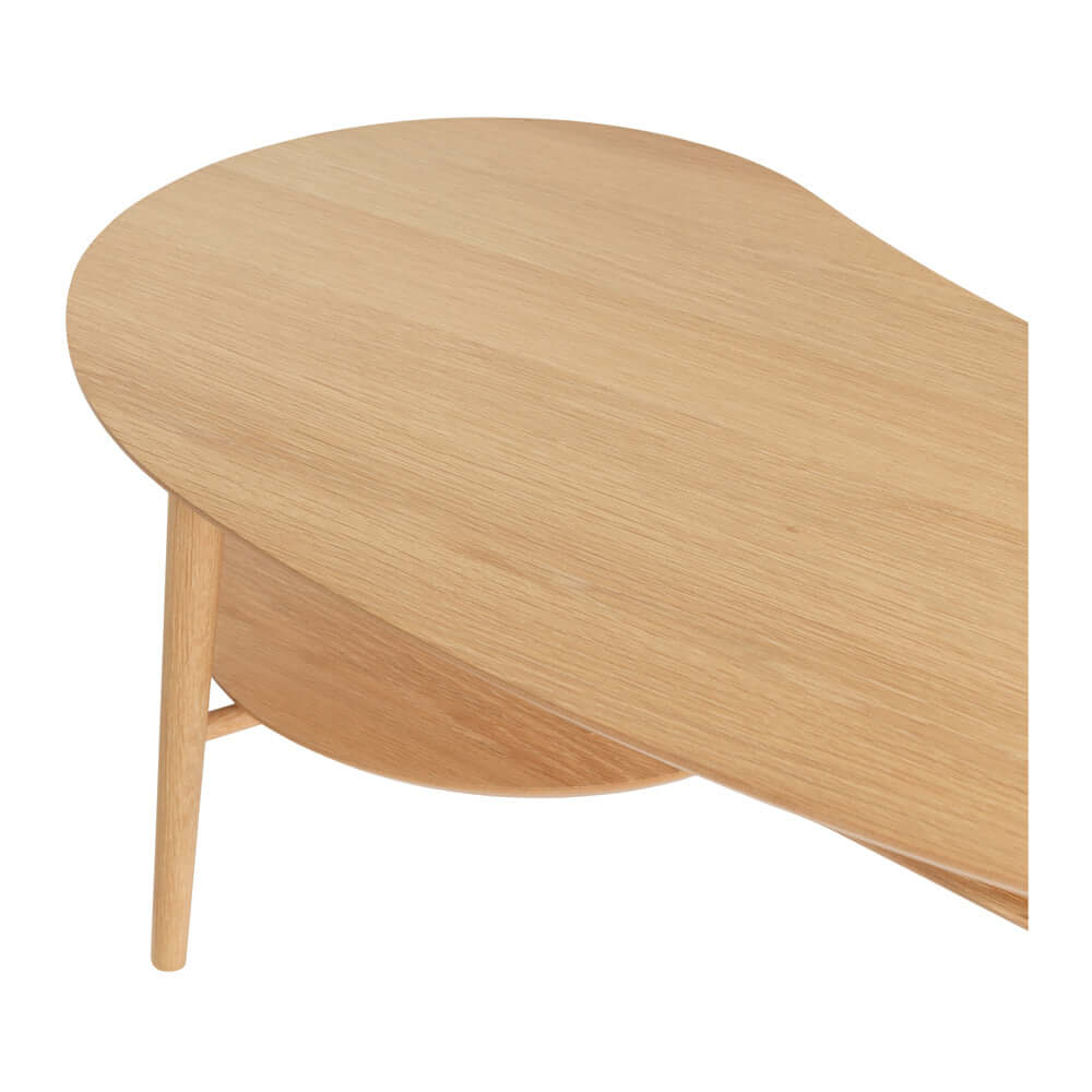 Oslo Coffee Table Shaped with Shelf