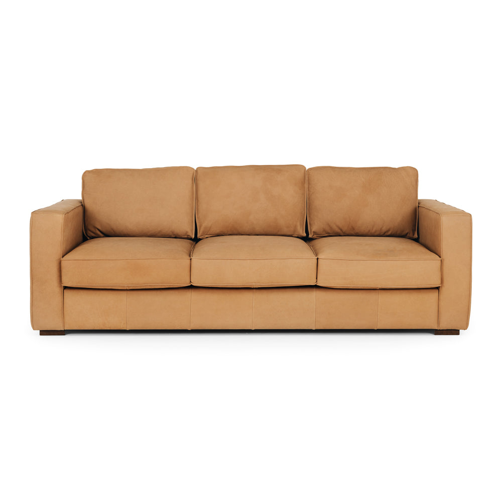 Maury 3 Seater Leather Sofa - Tobacco Brown