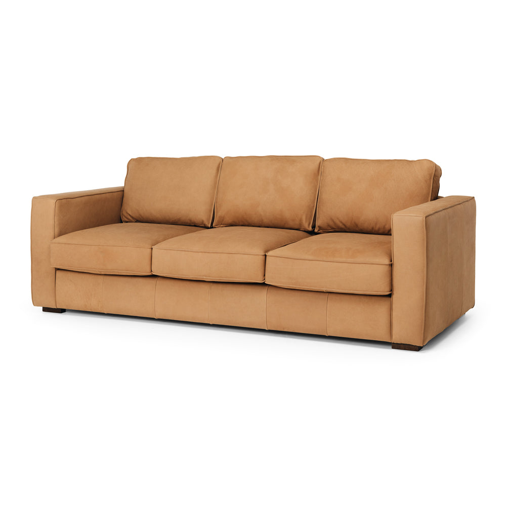 Maury 3 Seater Leather Sofa - Tobacco Brown