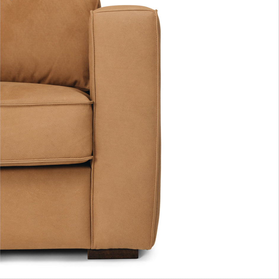 Maury 3 Seater Leather Sofa - Tobacco Brown