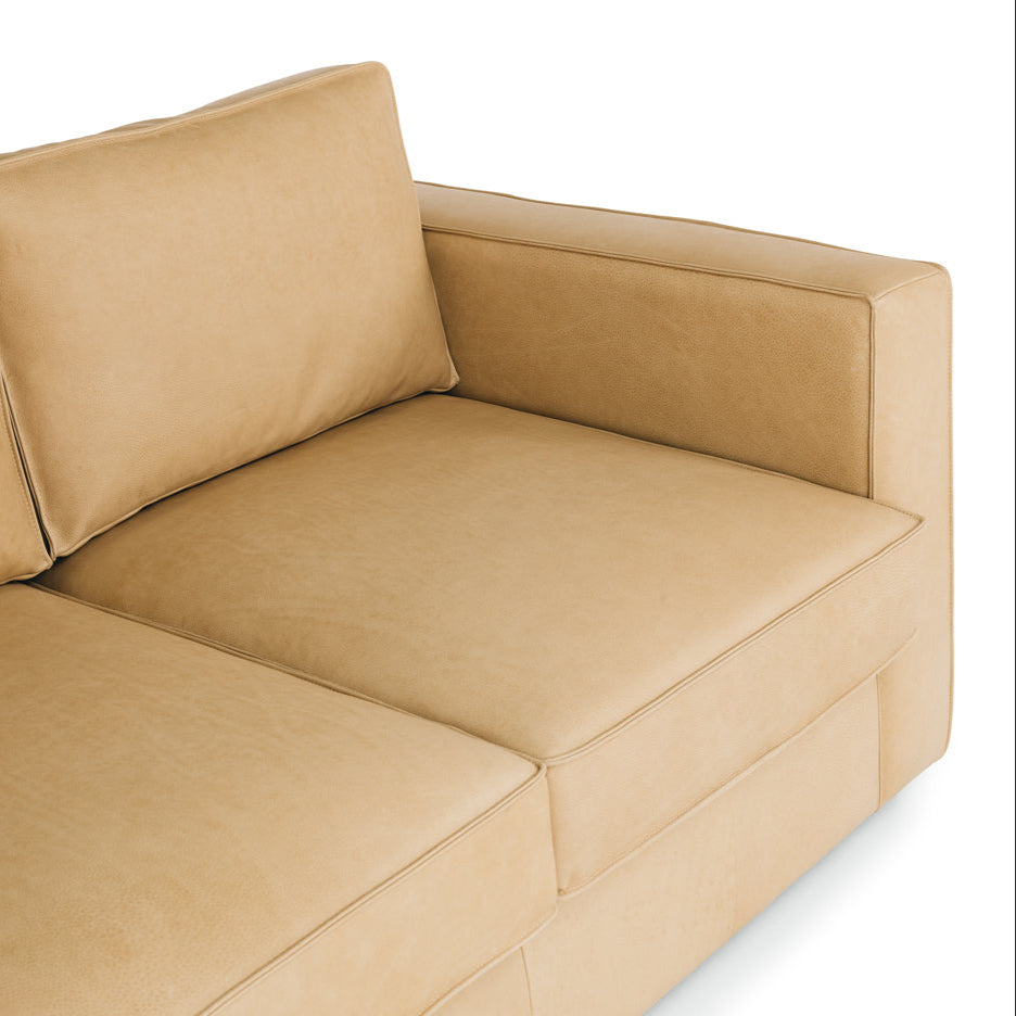 Maury 3 Seater Leather Sofa - Ecru