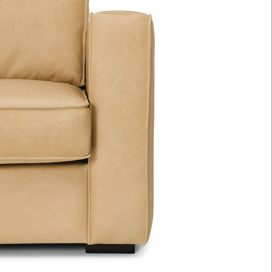 Maury 3 Seater Leather Sofa - Ecru