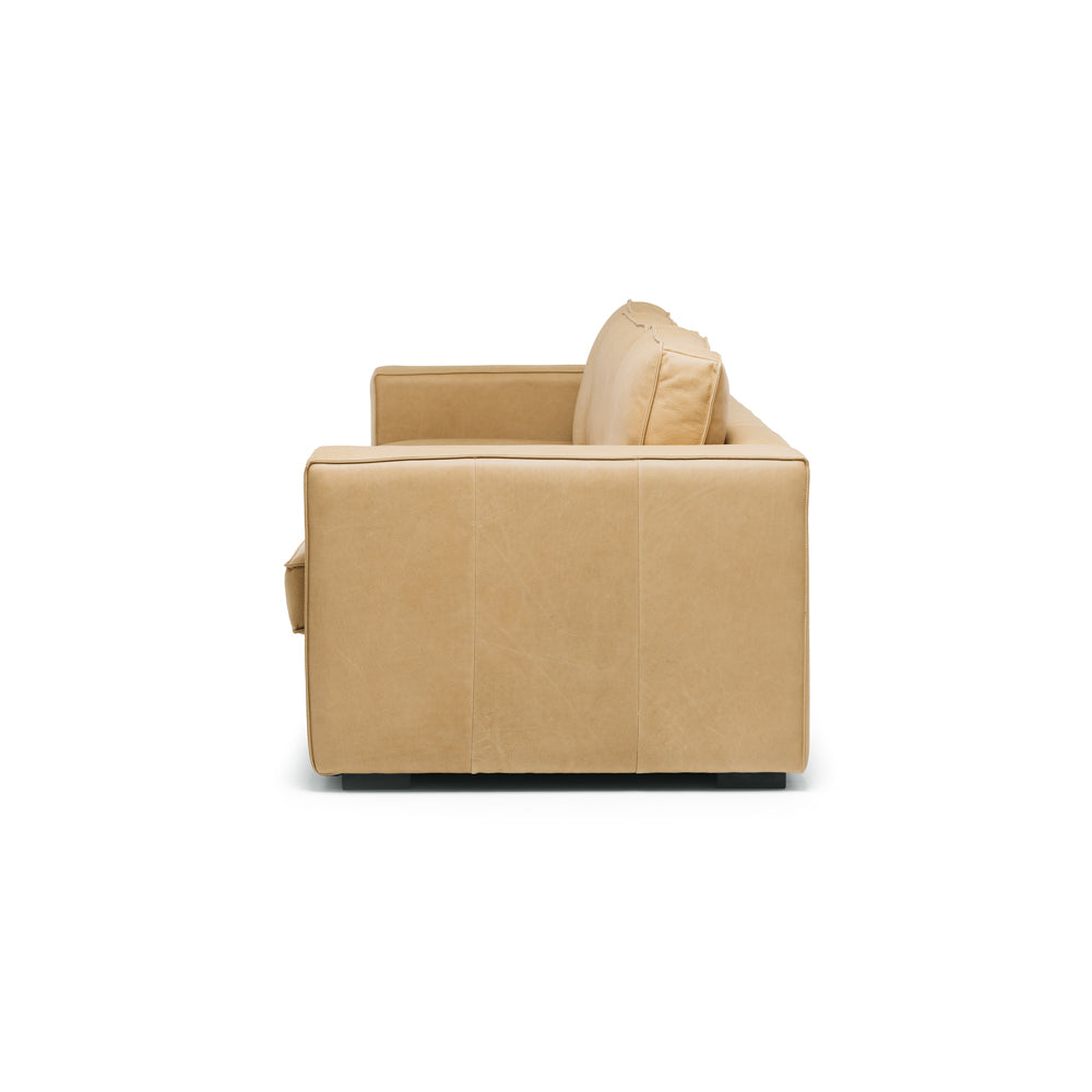 Maury 3 Seater Leather Sofa - Ecru