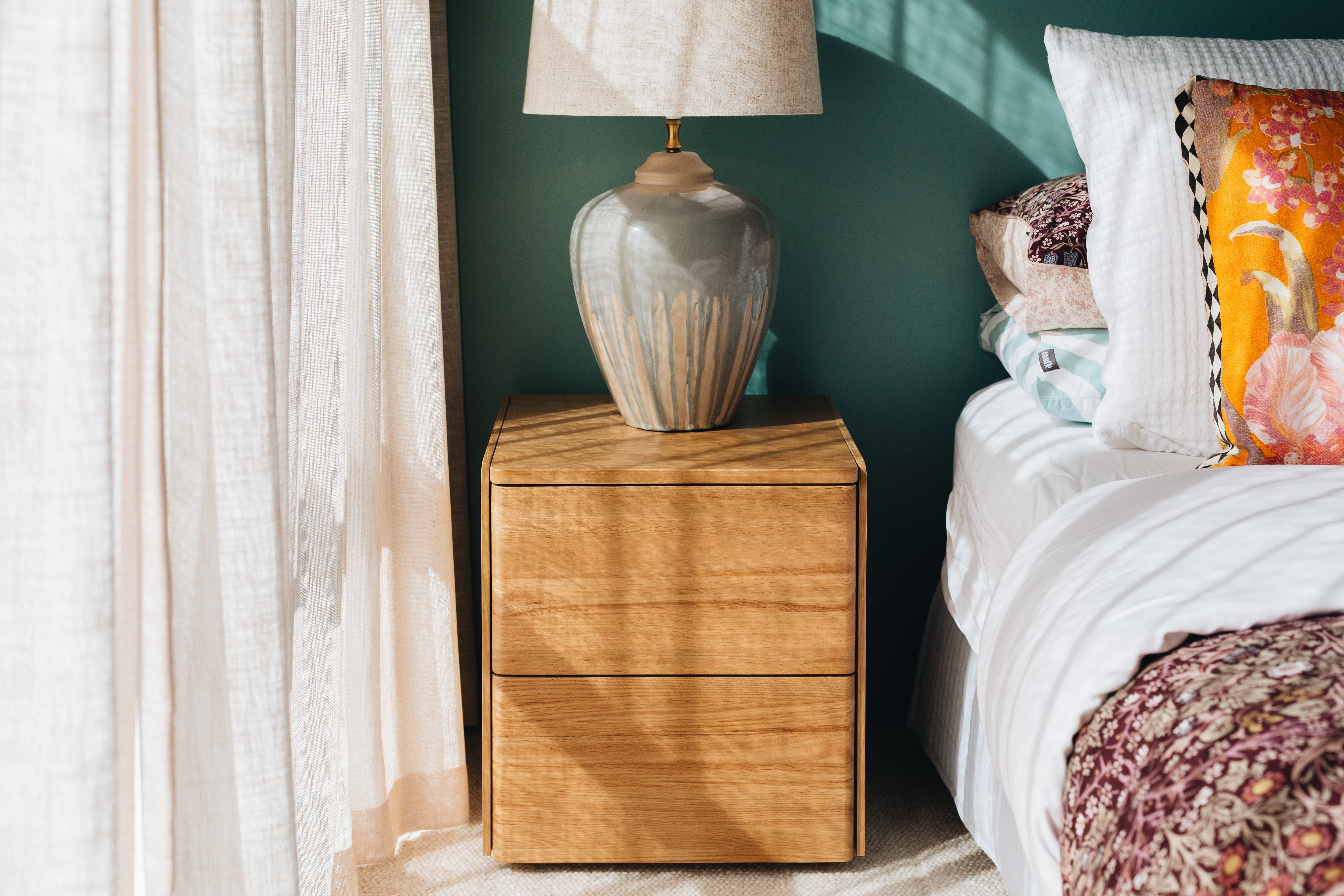 Cube Bedside Natural Oak