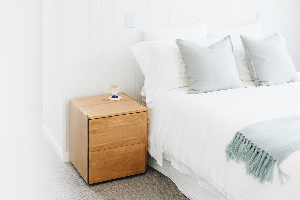 Cube Bedside Natural Oak